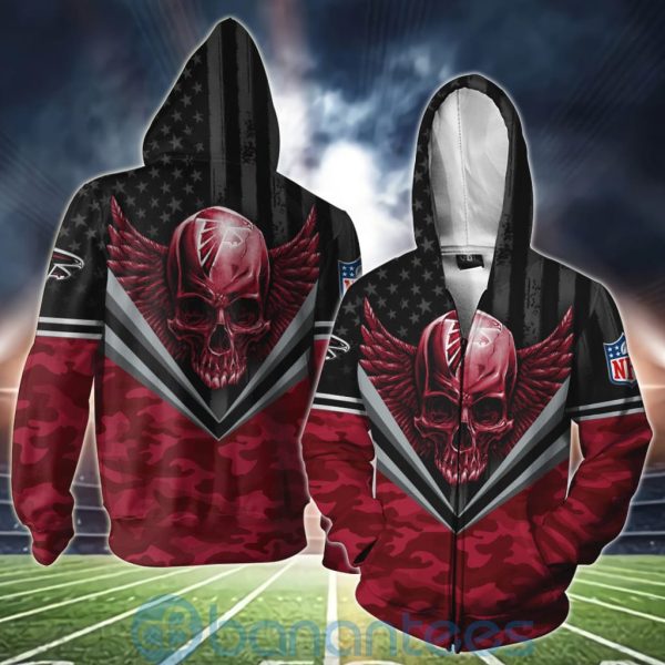 Atlanta Falcons Skull Wings 3D All Over Printed Shirt Product Photo