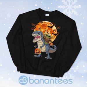 Baby Yoda Riding Dinosaur T Rex Halloween Sweatshirt Product Photo