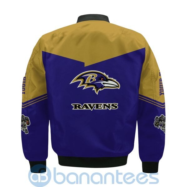 Baltimore Ravens American Football Team Logo Custom Name Bomber Jacket Product Photo