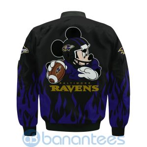Baltimore Ravens Football Team Logo Disney Mickey Custom Name Bomber Jacket Product Photo