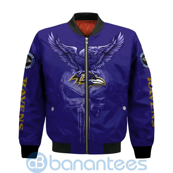 Baltimore Ravens Logo Eagle Skull Bomber Jacket Product Photo