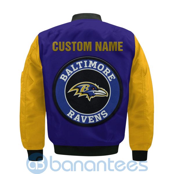 Baltimore Ravens Make Me Happy American Football Team Logo Custom Name Bomber Jacket Product Photo