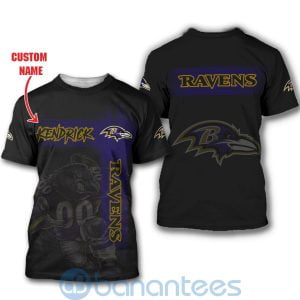 Baltimore Ravens Mascot Custom Name 3D All Over Printed Shirt Product Photo