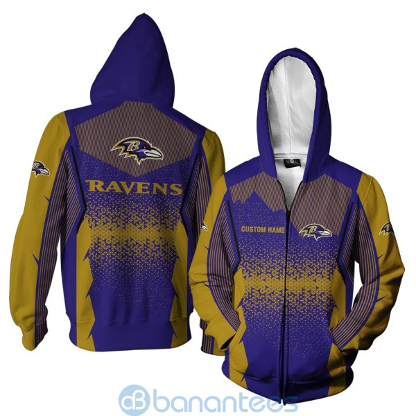 Baltimore Ravens NFL Football Team Custom Name 3D All Over Printed Shirt For Fans Product Photo