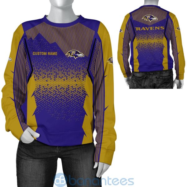 Baltimore Ravens NFL Football Team Custom Name 3D All Over Printed Shirt For Fans Product Photo