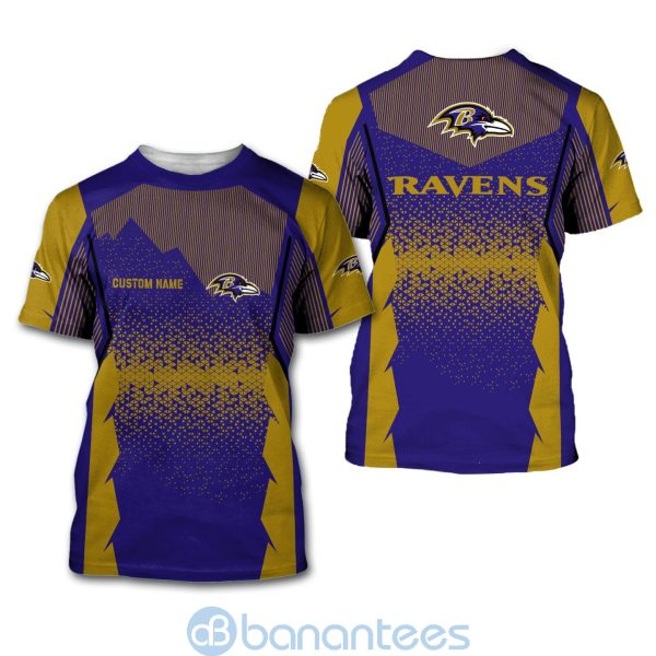Baltimore Ravens NFL Football Team Custom Name 3D All Over Printed Shirt For Fans Product Photo