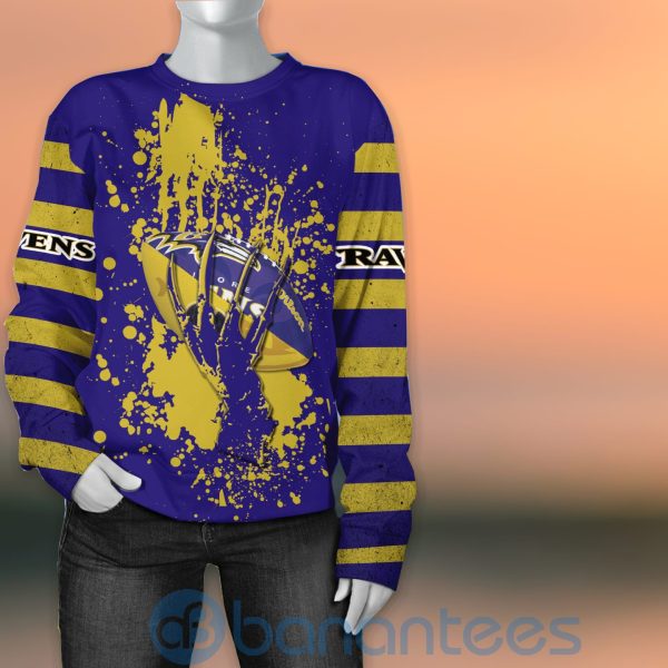 Baltimore Ravens Skull Hand NFL Football Team Logo Ball 3D All Over Printed Shirt Product Photo