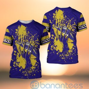 Baltimore Ravens Skull Hand NFL Football Team Logo Ball 3D All Over Printed Shirt Product Photo