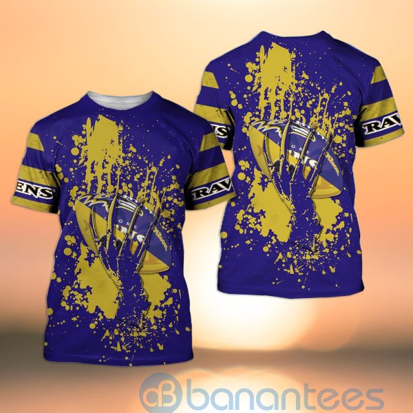 Baltimore Ravens Skull Hand NFL Football Team Logo Ball 3D All Over Printed Shirt Product Photo