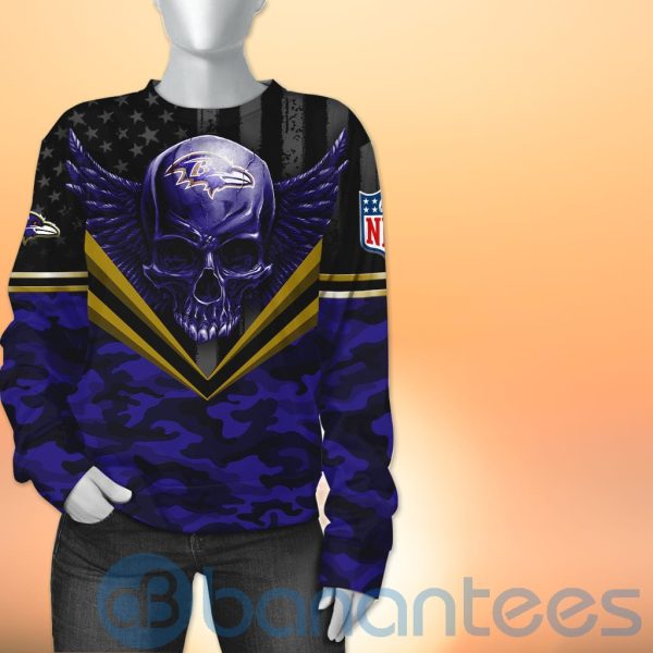 Baltimore Ravens Skull Wings 3D All Over Printed Shirt Product Photo