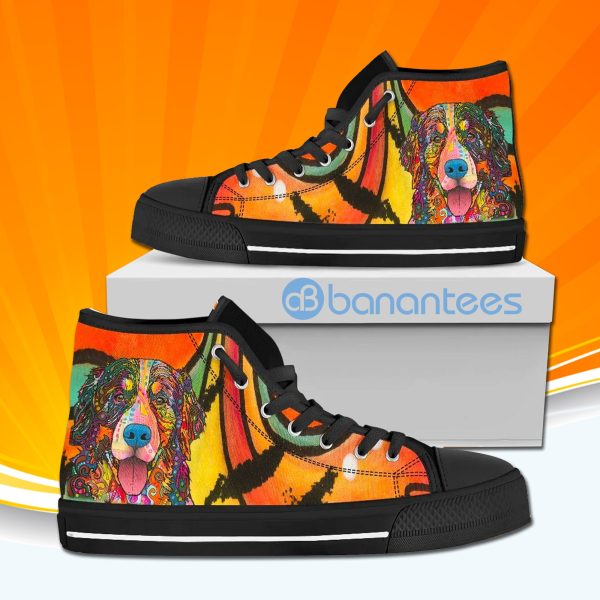Bernese Mountain Dog Watercolor High Top Canvas Shoes Sneakers Product Photo