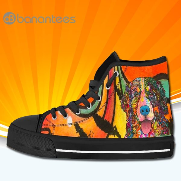 Bernese Mountain Dog Watercolor High Top Canvas Shoes Sneakers Product Photo