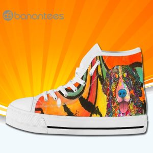 Bernese Mountain Dog Watercolor High Top Canvas Shoes Sneakers Product Photo