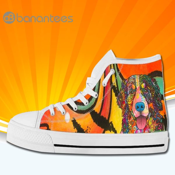 Bernese Mountain Dog Watercolor High Top Canvas Shoes Sneakers Product Photo