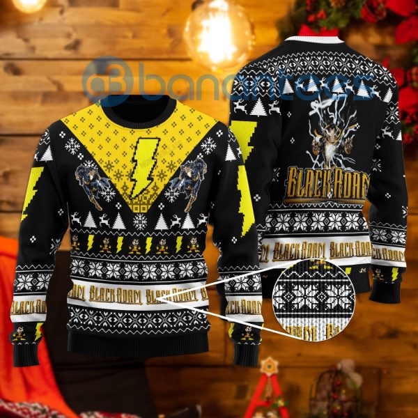 Black Adam Dc Comics All Over Printed Ugly Christmas Sweater Product Photo