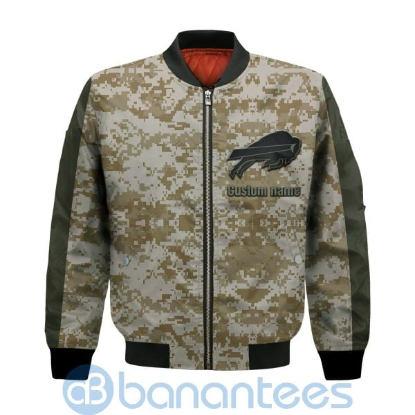Buffalo Bills American Football Team Logo Camouflage Custom Name Bomber Jacket Product Photo