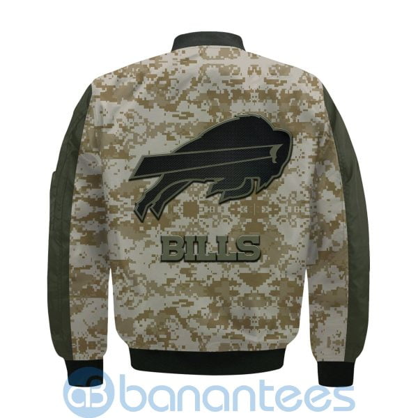 Buffalo Bills American Football Team Logo Camouflage Custom Name Bomber Jacket Product Photo