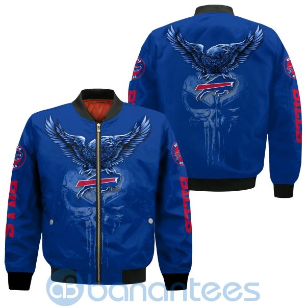 Buffalo Bills Logo Eagle Skull Bomber Jacket Product Photo
