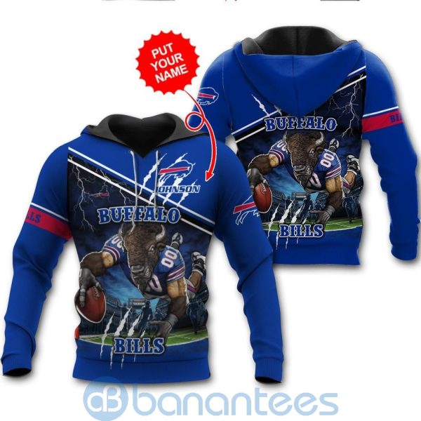 Buffalo Bills Mascot Catching Ball Custom Name 3D All Over Printed ShirT Product Photo