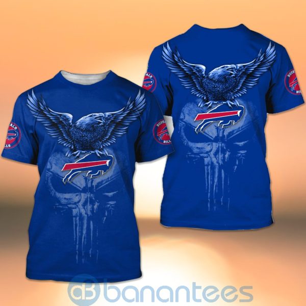 Buffalo Bills NFL Logo Eagle Skull 3D All Over Printed Shirt Product Photo