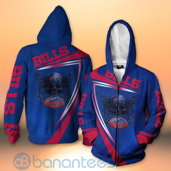 Buffalo Bills NFL Skull American Football Sporty Design 3D All Over Printed Shirt Product Photo