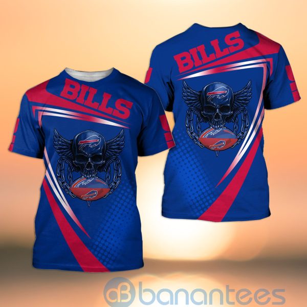 Buffalo Bills NFL Skull American Football Sporty Design 3D All Over Printed Shirt Product Photo