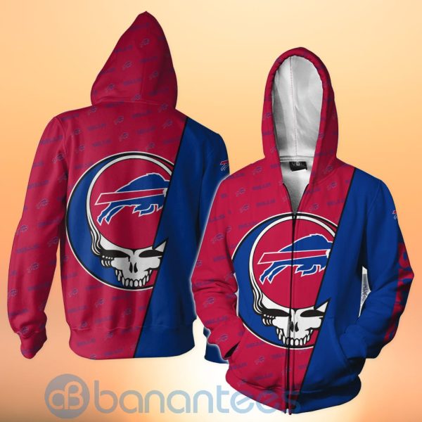 Buffalo Bills NFL Team Logo Grateful Dead Design 3D All Over Printed Shirt Product Photo