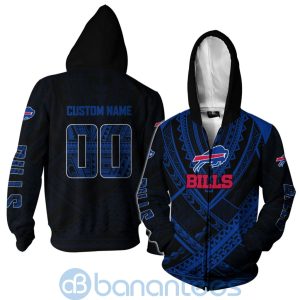Buffalo Bills NFL Team Logo Polynesian Pattern Custom Name Number 3D All Over Printed Shirt Product Photo