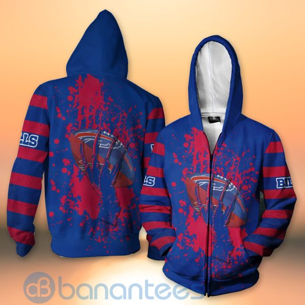 Buffalo Bills Skull Hand NFL Football Team Logo Ball 3D All Over Printed Shirt Product Photo