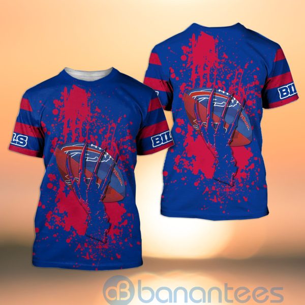 Buffalo Bills Skull Hand NFL Football Team Logo Ball 3D All Over Printed Shirt Product Photo