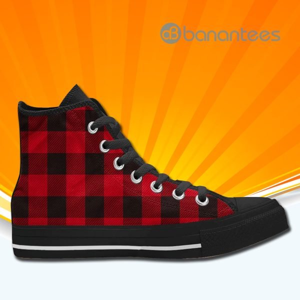 Buffalo Plaid Pattern High Top Canvas Shoes Sneakers For Men And Women Product Photo