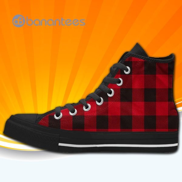 Buffalo Plaid Pattern High Top Canvas Shoes Sneakers For Men And Women Product Photo