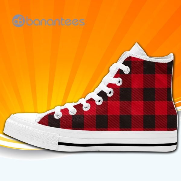 Buffalo Plaid Pattern High Top Canvas Shoes Sneakers For Men And Women Product Photo