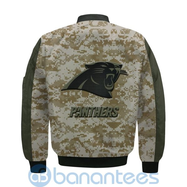 Carolina Panthers American Football Team Logo Camouflage Custom Name Bomber Jacket Product Photo