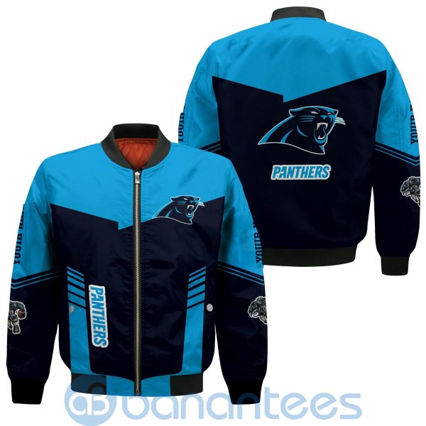 Carolina Panthers American Football Team Logo Custom Name Bomber Jacket Product Photo