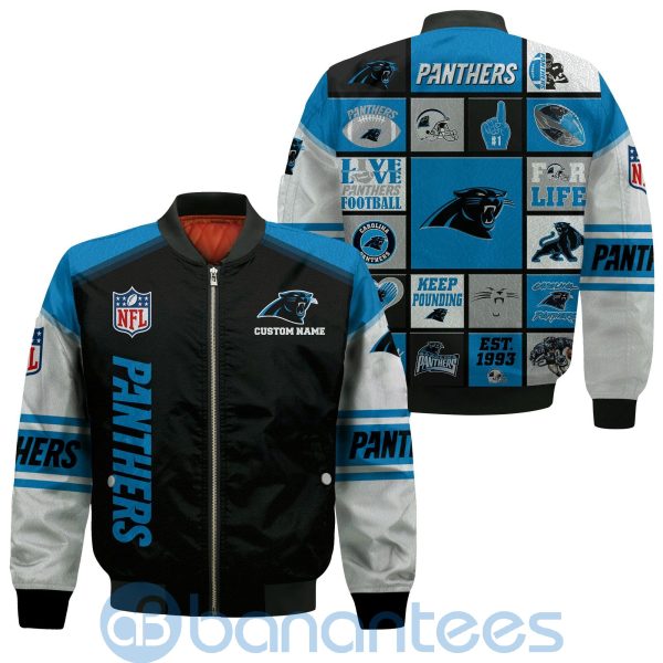 Carolina Panthers Custom Name Bomber Jacket Product Photo