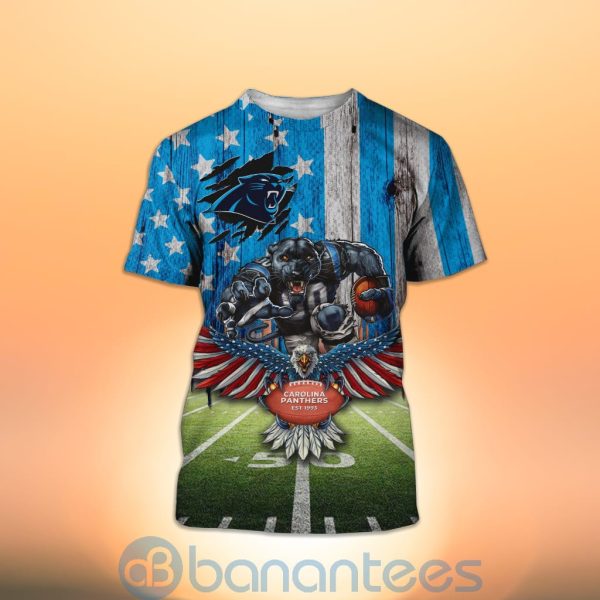 Carolina Panthers Mascot Eagle Custom Name 3D All Over Printed Shirt Product Photo