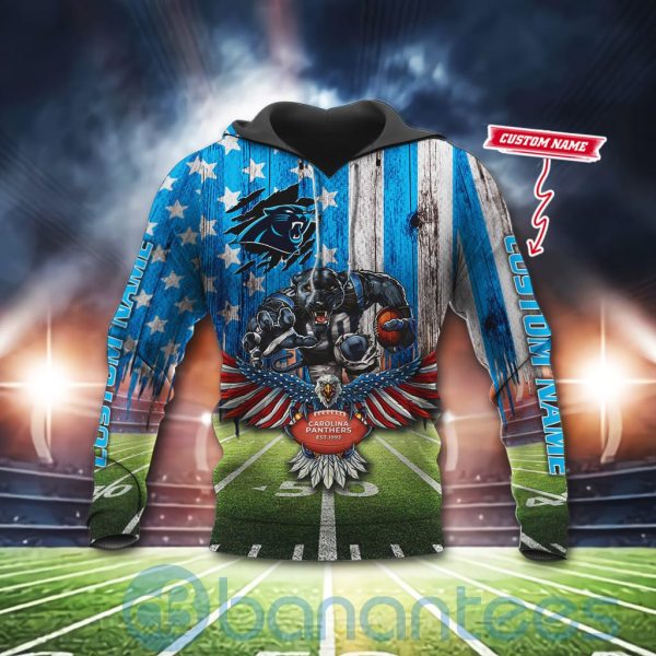 Carolina Panthers Mascot Eagle Custom Name 3D All Over Printed Shirt Product Photo