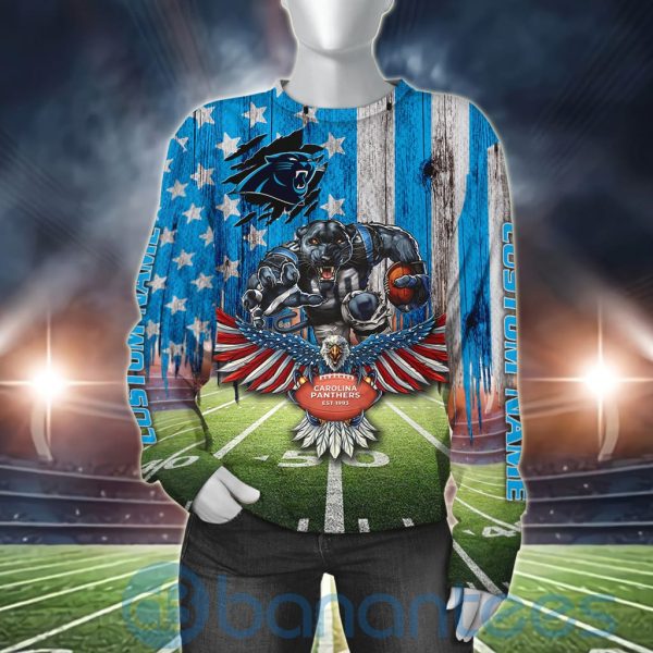 Carolina Panthers Mascot Eagle Custom Name 3D All Over Printed Shirt Product Photo