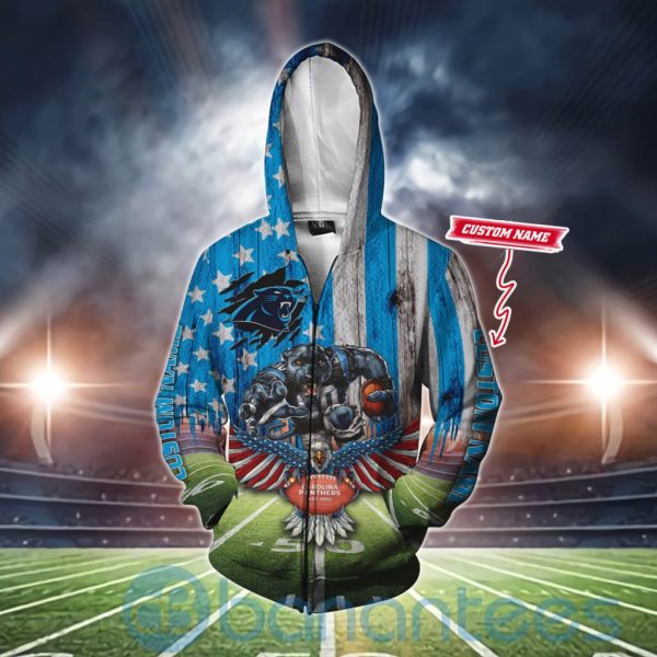 Carolina Panthers Mascot Eagle Custom Name 3D All Over Printed Shirt Product Photo
