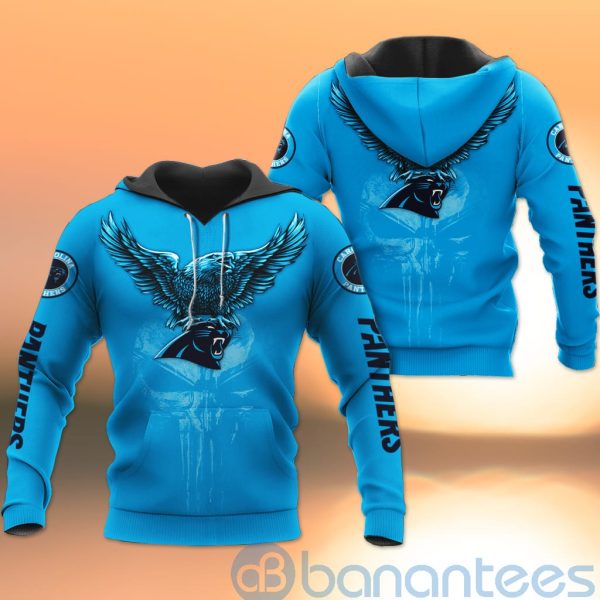 Carolina Panthers NFL Logo Eagle Skull 3D All Over Printed Shirt Product Photo
