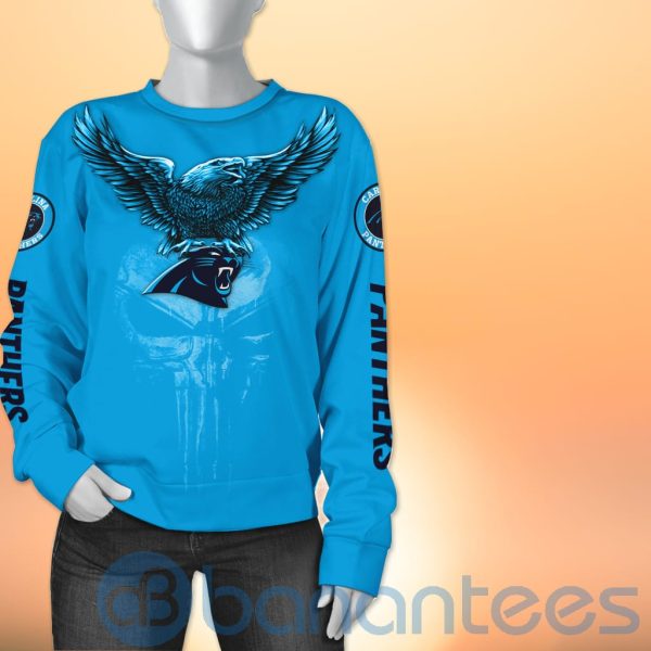 Carolina Panthers NFL Logo Eagle Skull 3D All Over Printed Shirt Product Photo
