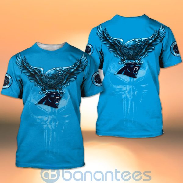 Carolina Panthers NFL Logo Eagle Skull 3D All Over Printed Shirt Product Photo