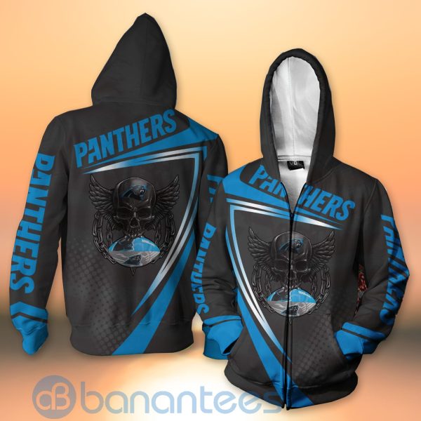 Carolina Panthers NFL Skull American Football Sporty Design 3D All Over Printed Shirt Product Photo