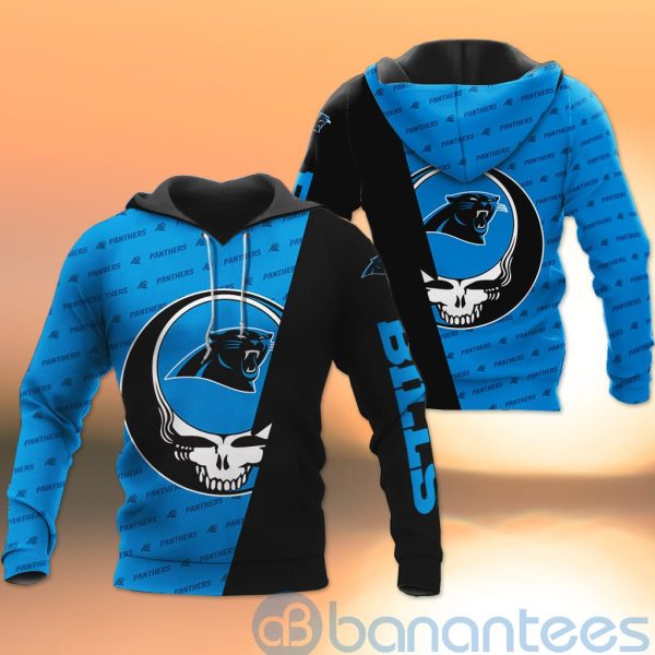 Carolina Panthers NFL Team Logo Grateful Dead Design 3D All Over Printed Shirt Product Photo