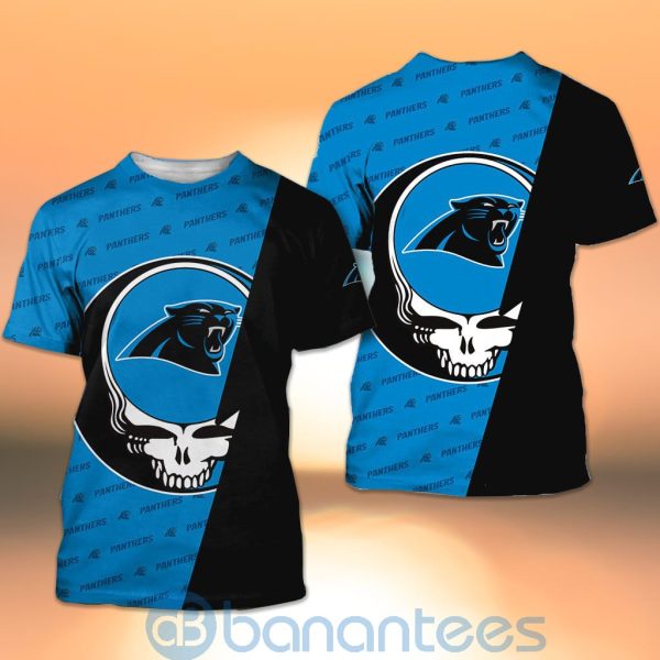 Carolina Panthers NFL Team Logo Grateful Dead Design 3D All Over Printed Shirt Product Photo