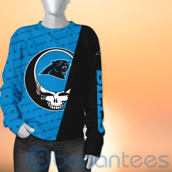 Carolina Panthers NFL Team Logo Grateful Dead Design 3D All Over Printed Shirt Product Photo