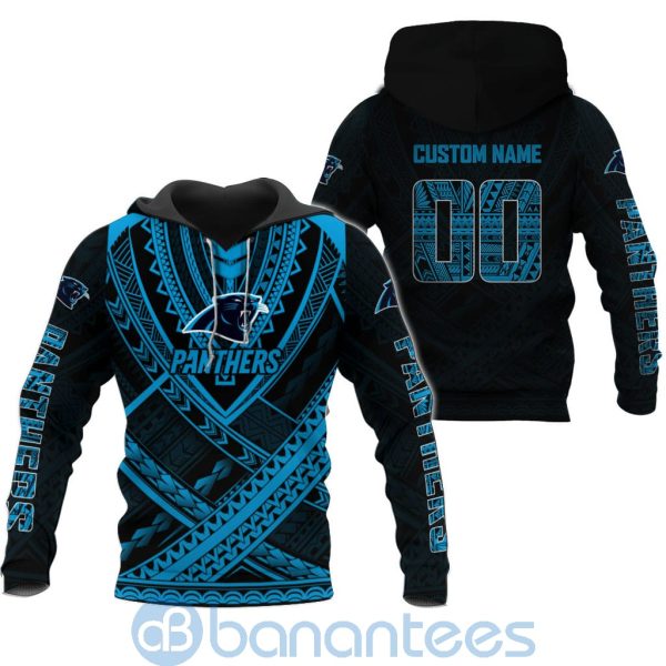 Carolina Panthers NFL Team Logo Polynesian Pattern Custom Name Number 3D All Over Printed Shirt Product Photo