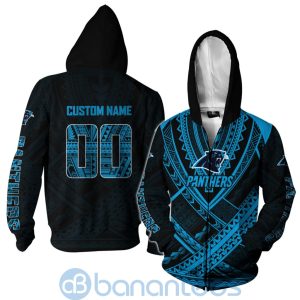 Carolina Panthers NFL Team Logo Polynesian Pattern Custom Name Number 3D All Over Printed Shirt Product Photo