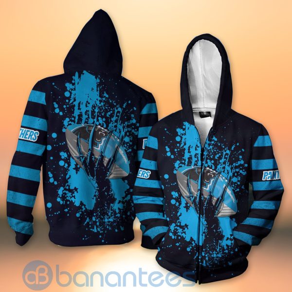 Carolina Panthers Skull Hand NFL Football Team Logo Ball 3D All Over Printed Shirt Product Photo